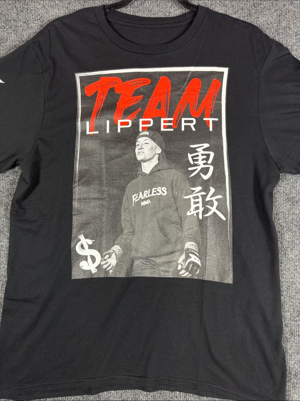 Team Lippert Fearless MMA Fighter Sponsor Graphic Black T-Shirt